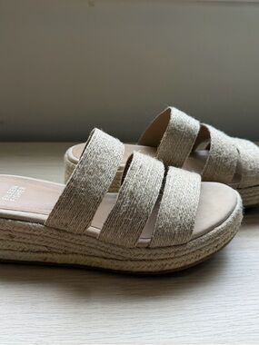 Eileen Fisher Mayla Jute Natural Espadrille Slide Sandals 7.5
